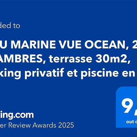 Bleu Marine Vue Ocean, 2 Chambres, Terrasse 30M2, Parking Privatif Et Piscine En Ete Лаканау Екстериор снимка